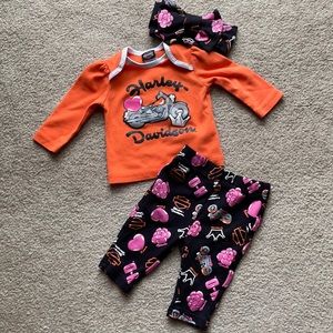 Harley Davidson baby girl outfit